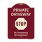 Signmission Designer Series-Private Driveway Stop Burgungy Heavy-Gauge Aluminum, 24" H, BU-1824-9920 A-DES-BU-1824-9920 - alternate 1